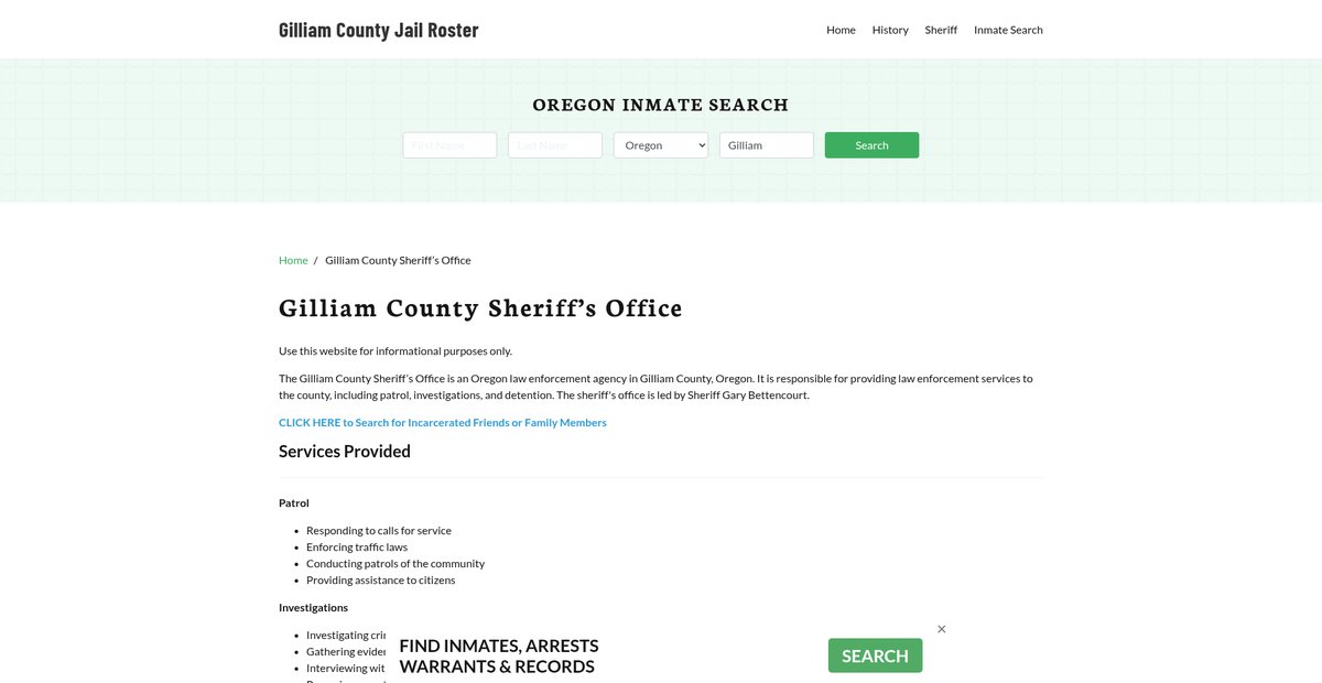 Preview of gilliamcountyjail.org