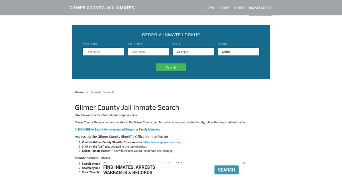 Preview of gilmerjailroster.org