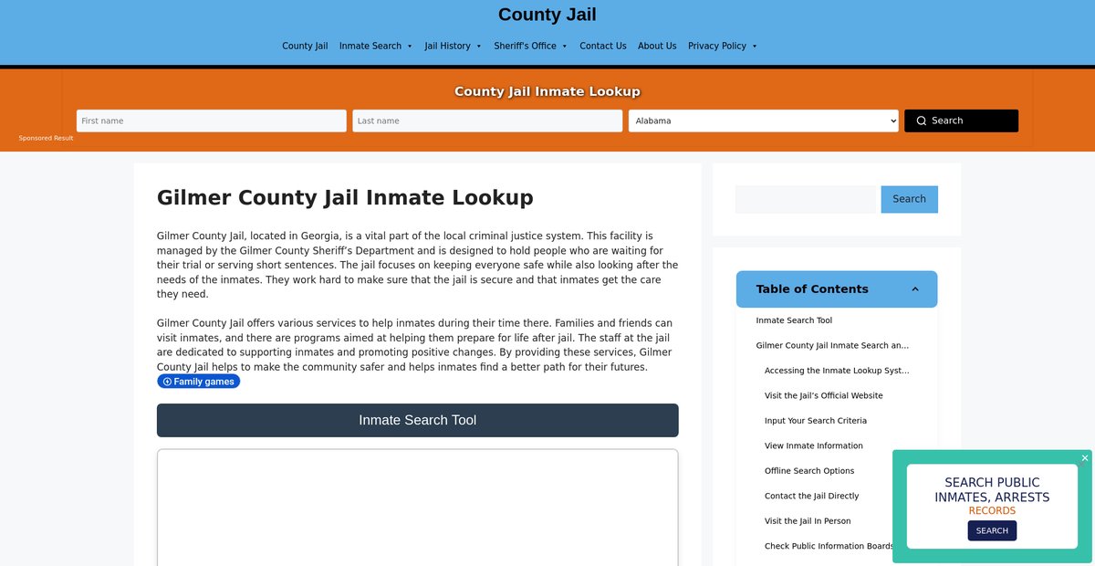 Preview of gilmer.countyjail.org