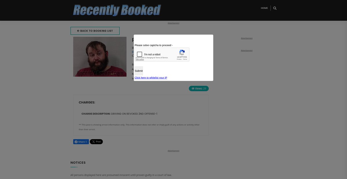 Preview of recentlybooked.com