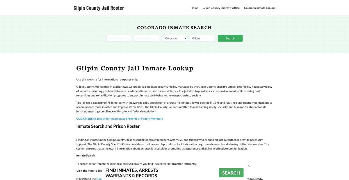 Preview of gilpincountyjail.org