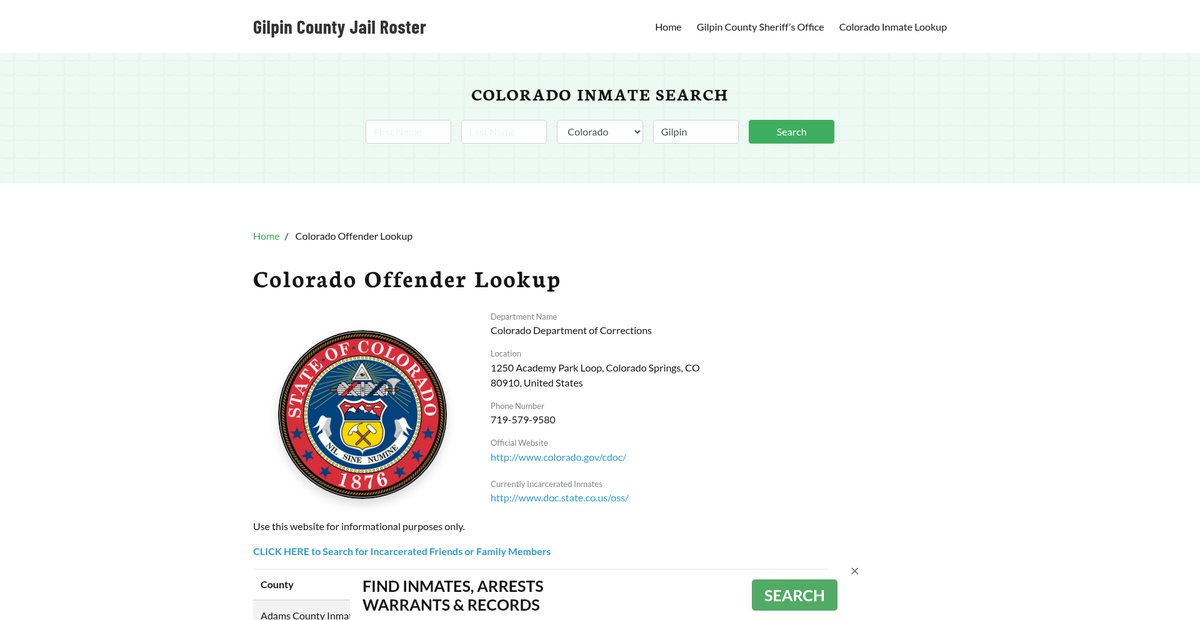 Preview of gilpincountyjail.org