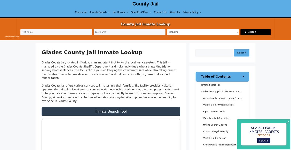Preview of glades.countyjail.org