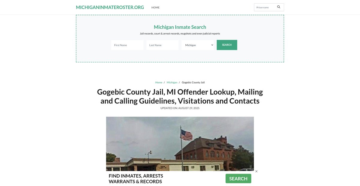 Preview of michiganinmateroster.org