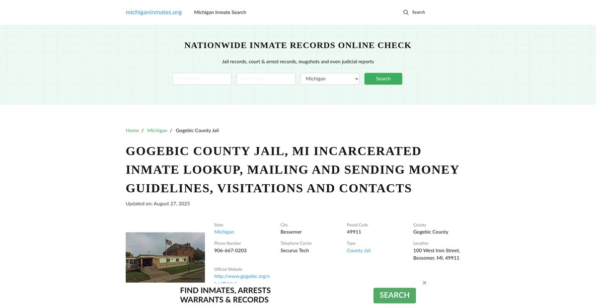 Preview of michiganinmates.org