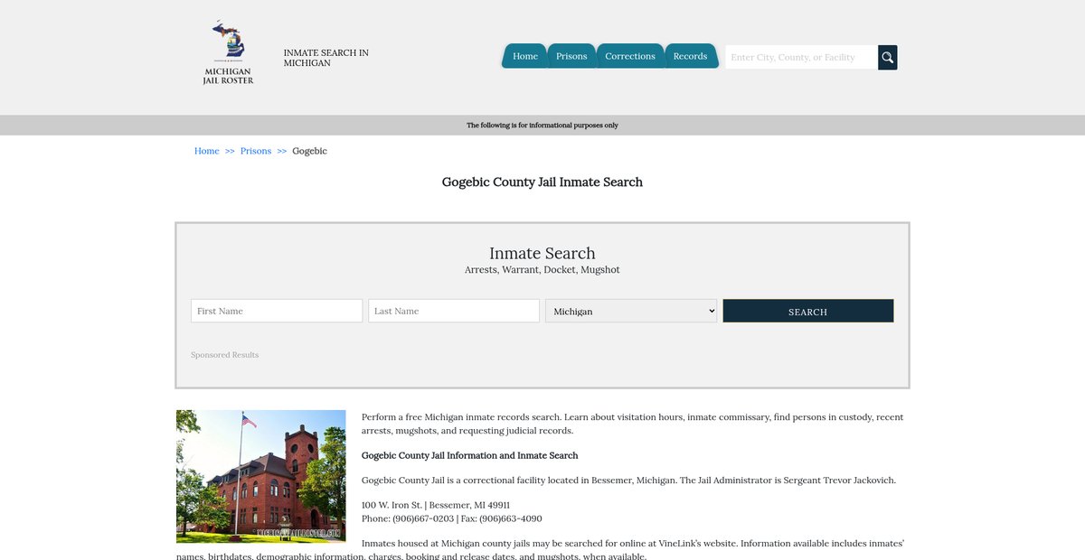 Preview of michiganjailroster.com