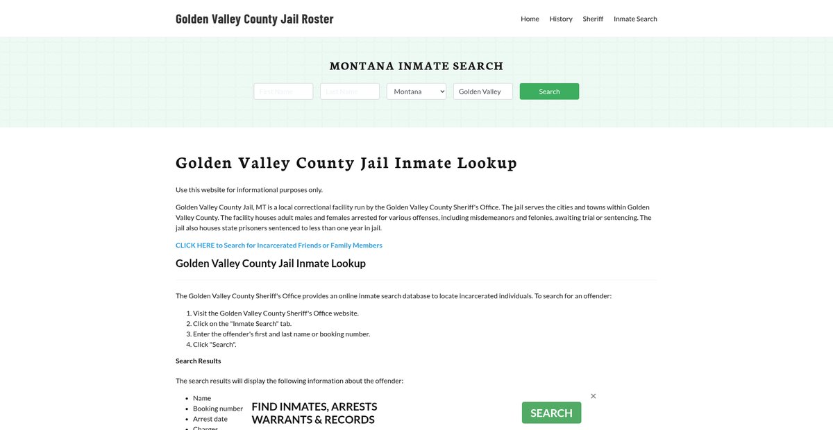 Preview of goldenvalleycountyjail.org