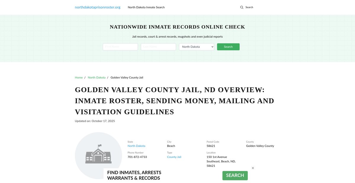 Preview of northdakotaprisonroster.org