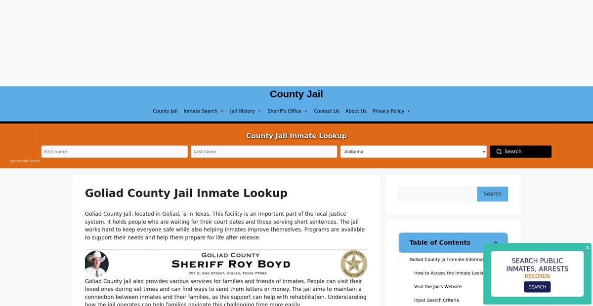 Preview of goliad.countyjail.org