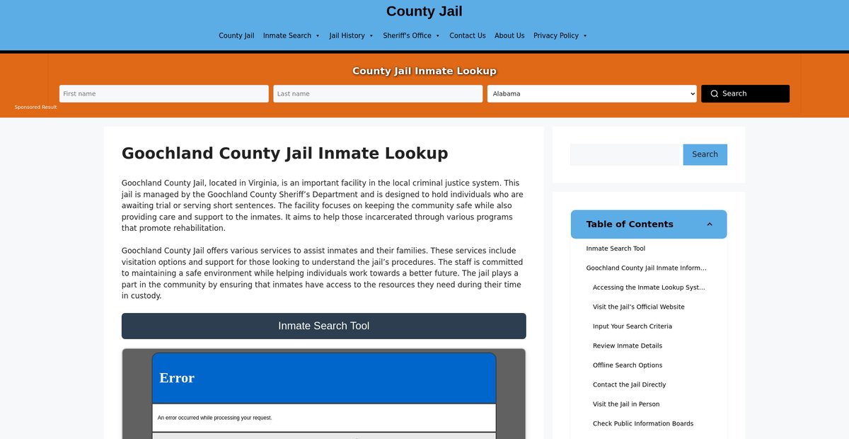 Preview of goochland.countyjail.org