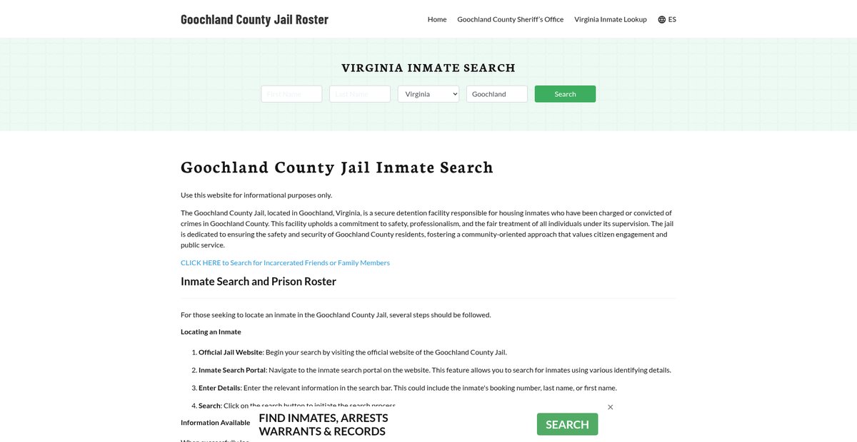 Preview of goochlandcountyjail.org