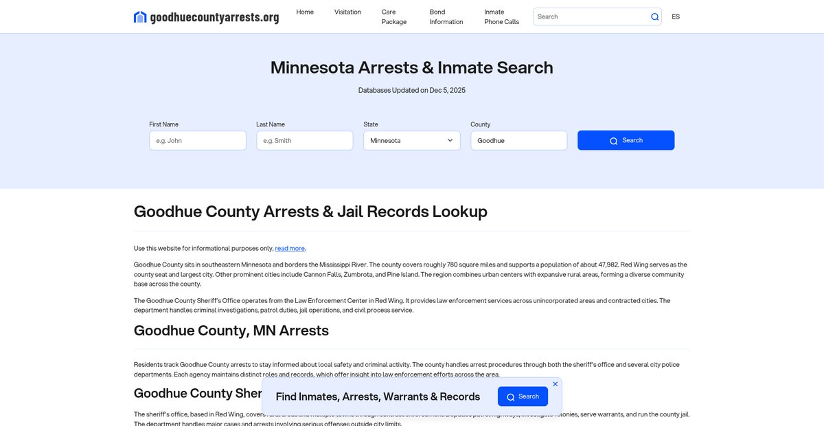 Preview of goodhuecountyarrests.org