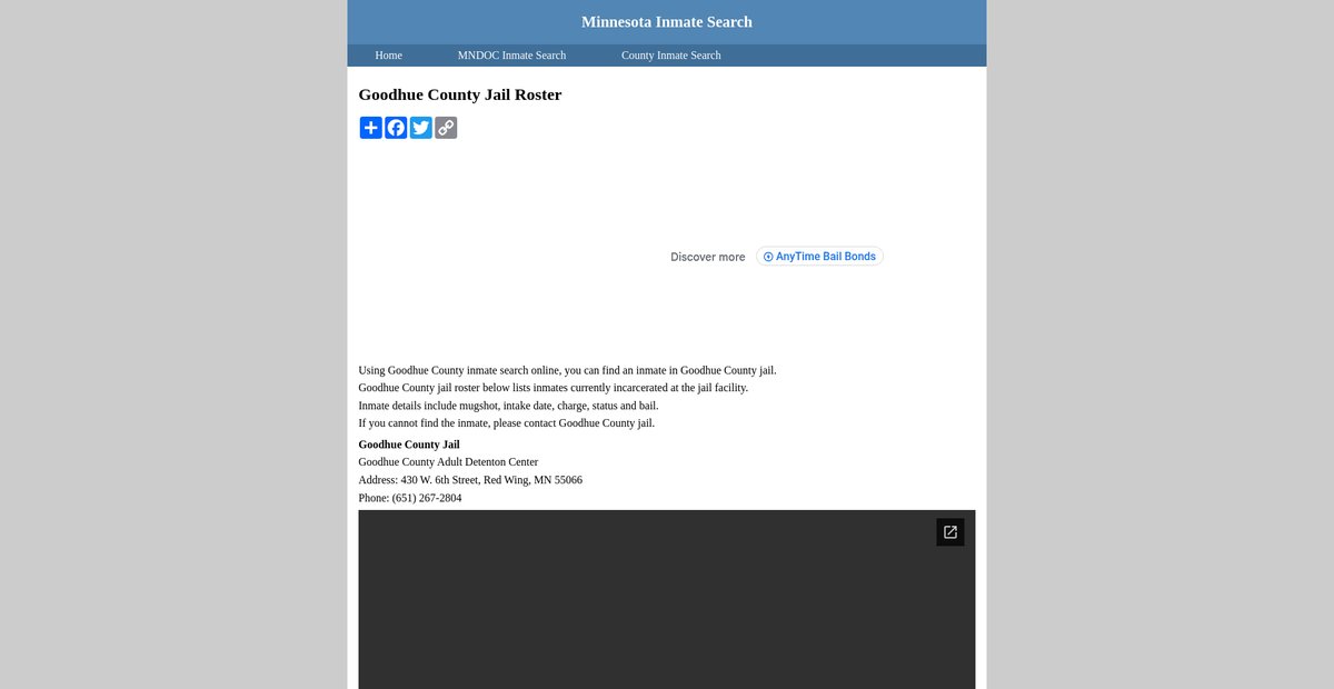 Preview of inmatesearchminnesota.org