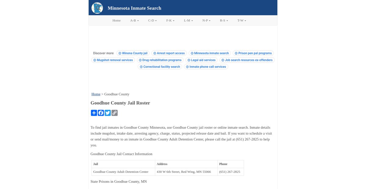 Preview of inmatesearchmn.org