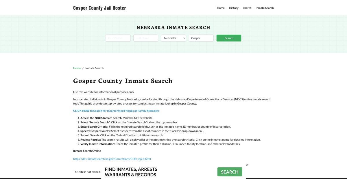 Preview of gospercountyjail.org