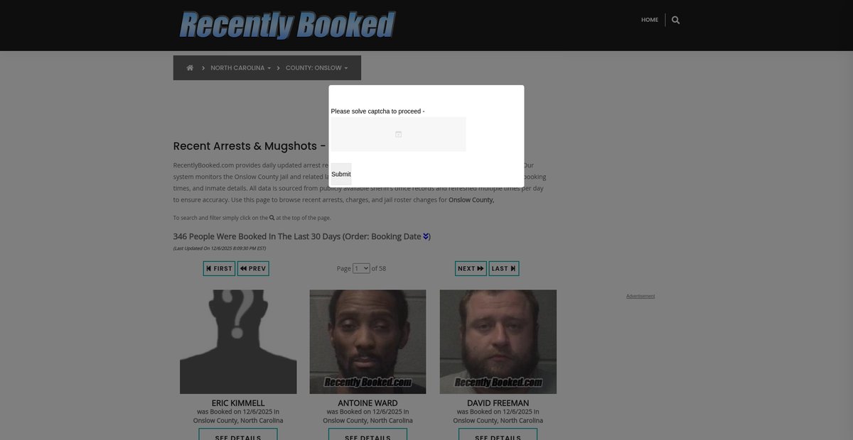 Preview of recentlybooked.com