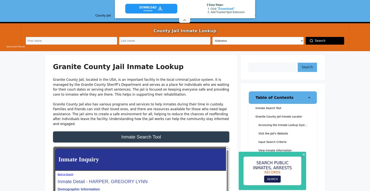 Preview of granite.countyjail.org