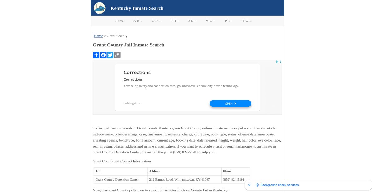 Preview of inmatesearchky.org