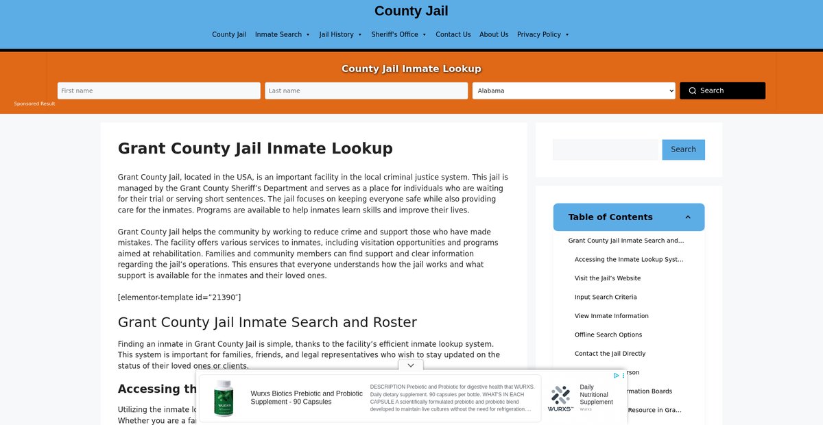 Preview of grant.countyjail.org