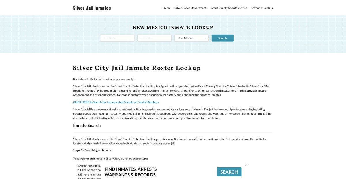 Preview of silvercityinmates.org