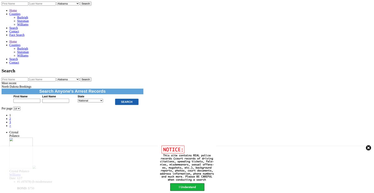 Preview of northdakota.arrests.org