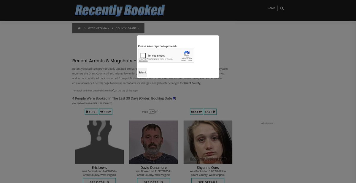 Preview of recentlybooked.com