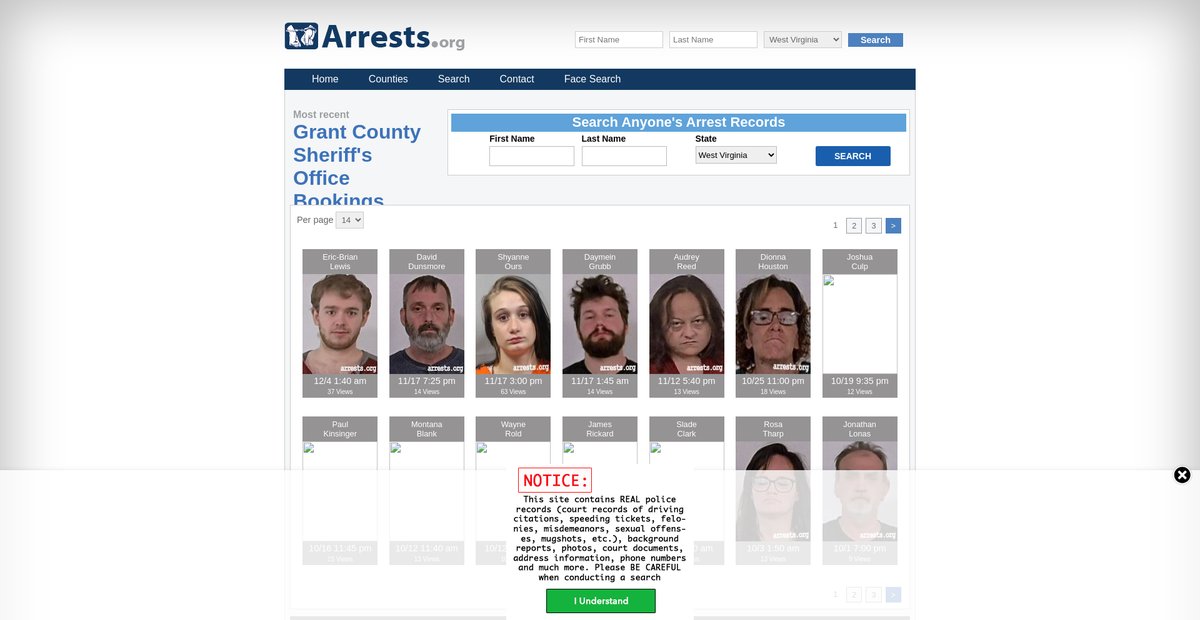 Preview of westvirginia.arrests.org