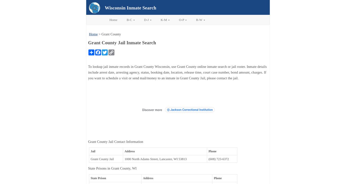 Preview of inmatesearchwi.org
