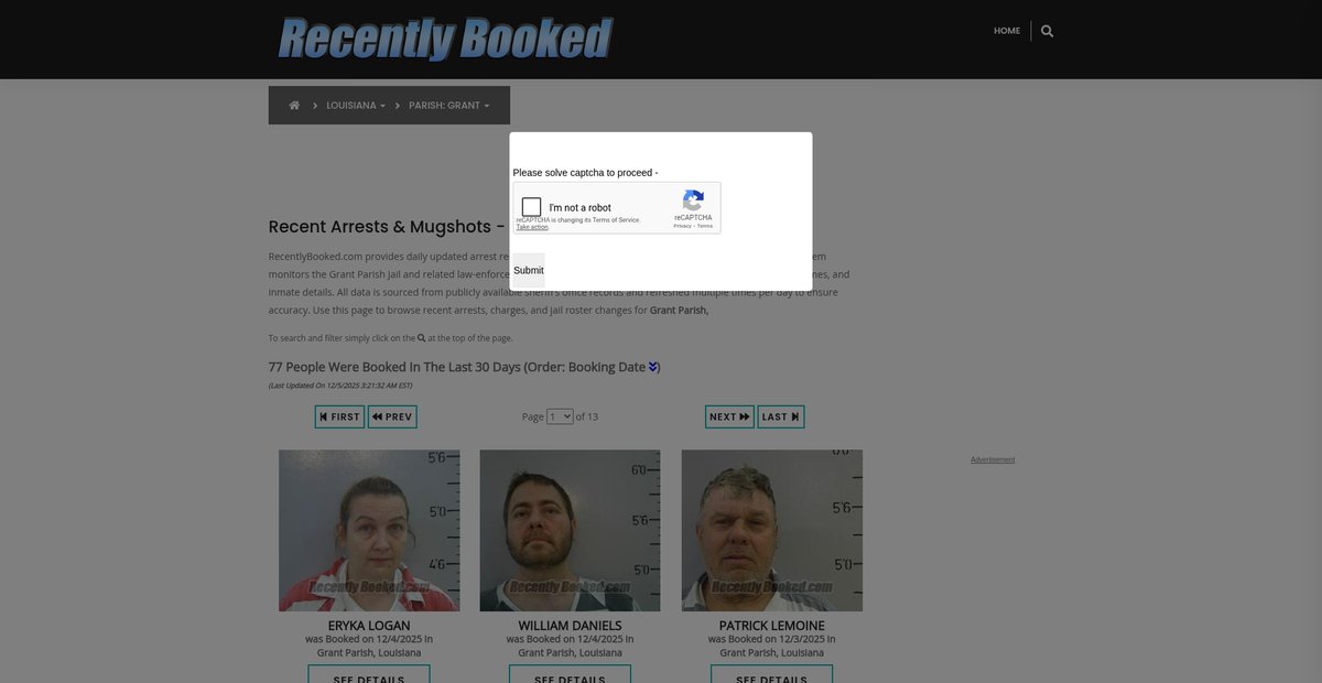 Preview of recentlybooked.com