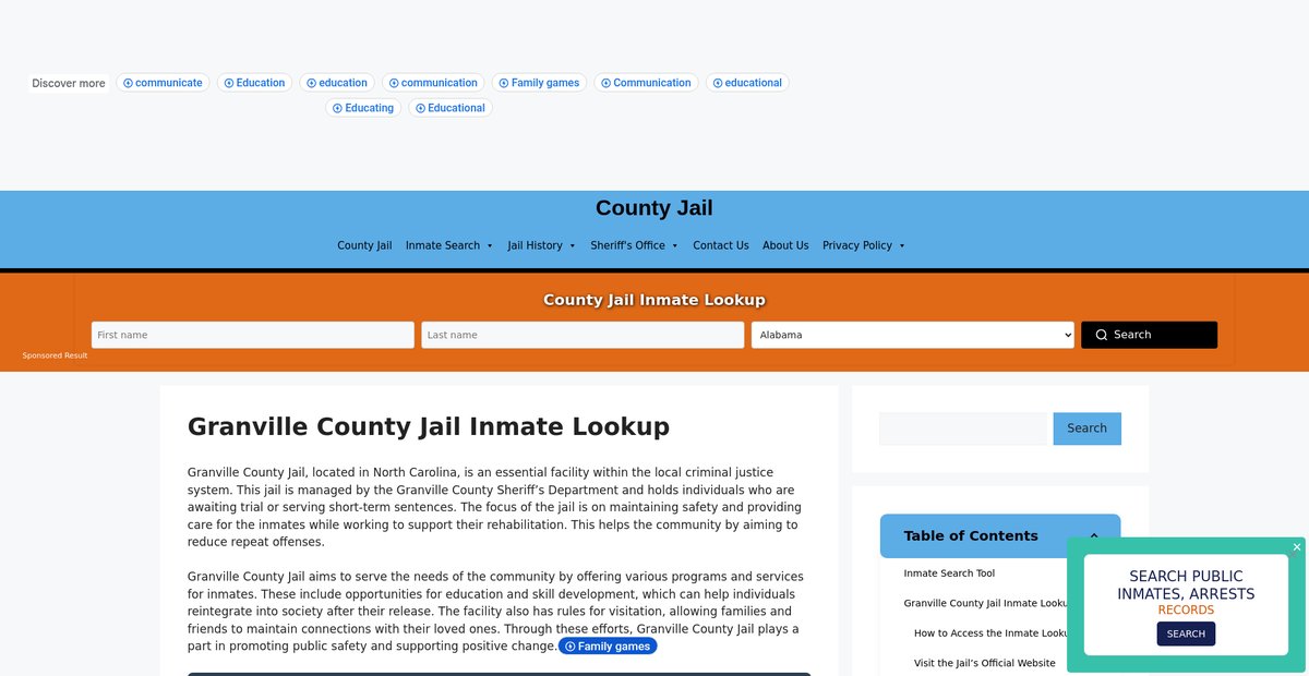 Preview of granville.countyjail.org