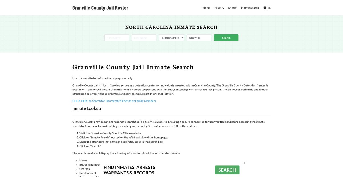 Preview of granvillecountyjail.org