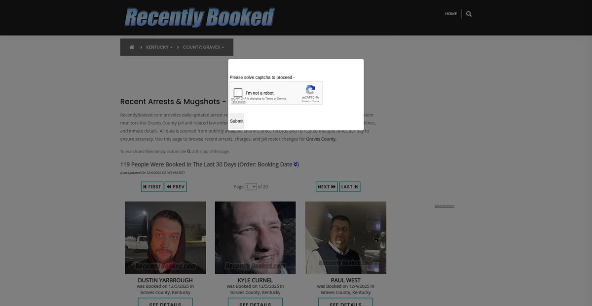 Preview of recentlybooked.com