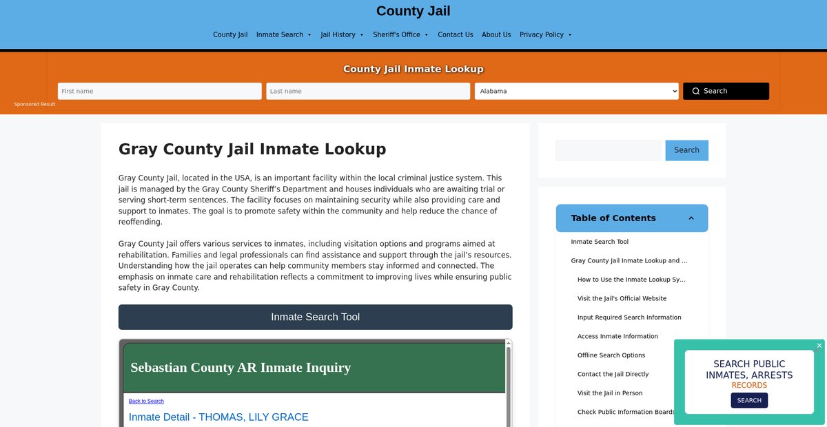 Preview of gray.countyjail.org