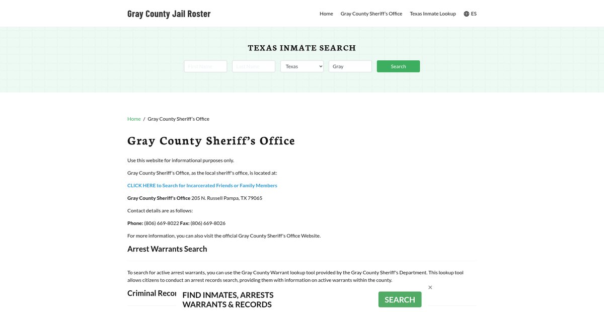 Preview of graycountyjail.org
