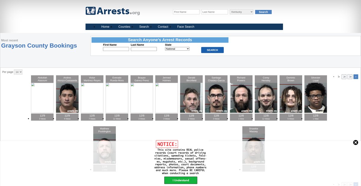 Preview of kentucky.arrests.org