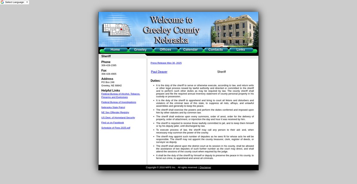 Preview of greeleycounty.ne.gov