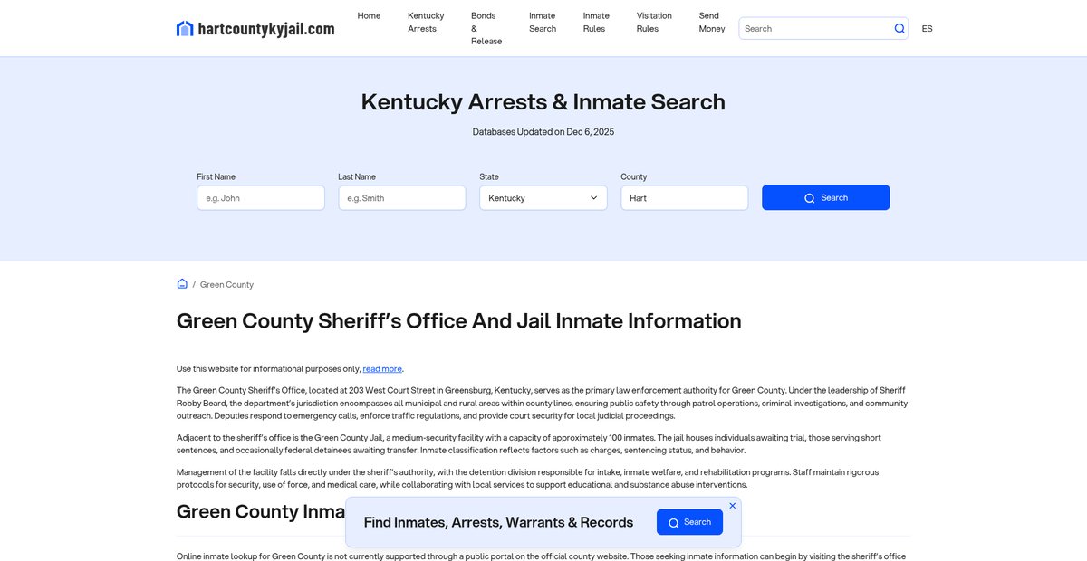 Preview of hartcountykyjail.com