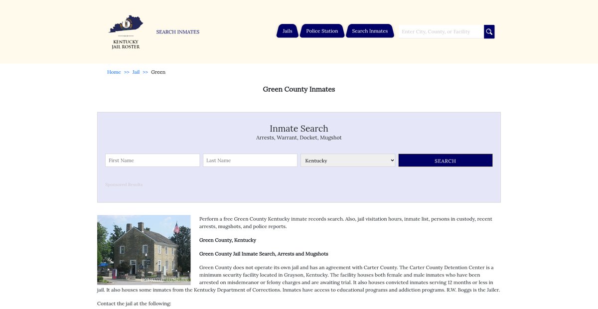 Preview of kentuckyjailroster.com