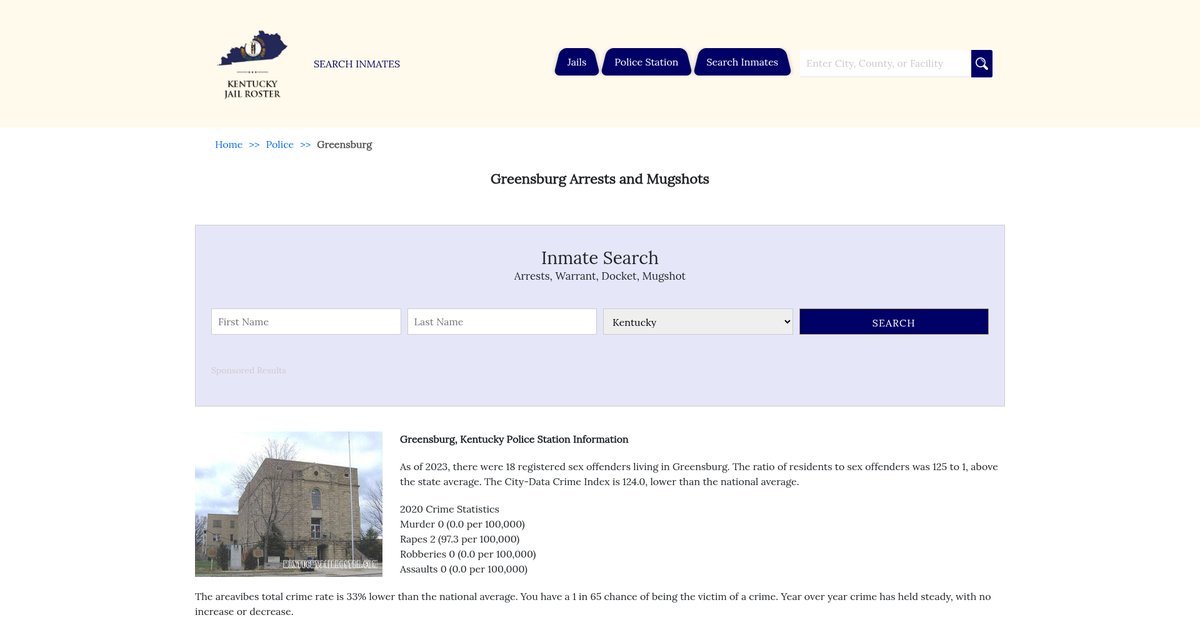 Preview of kentuckyjailroster.com