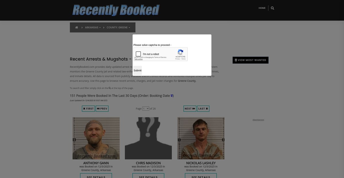 Preview of recentlybooked.com