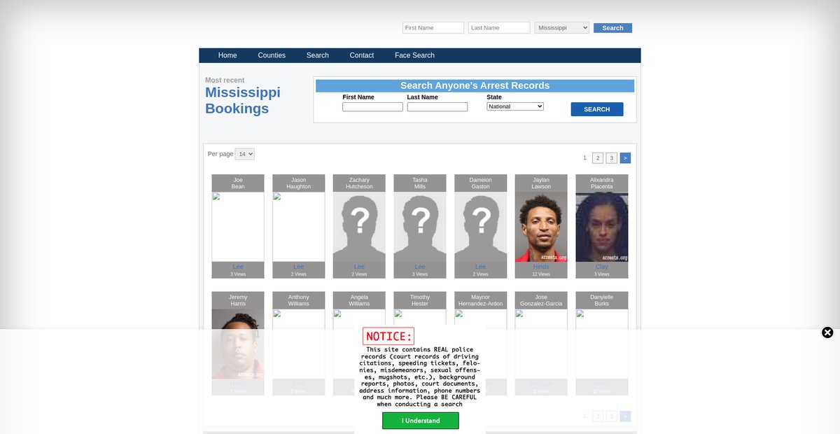 Preview of mississippi.arrests.org