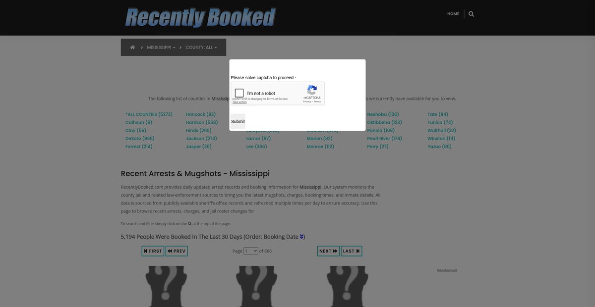 Preview of recentlybooked.com