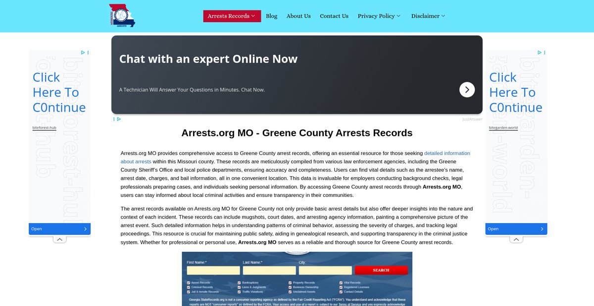 Preview of mo-arrests.org