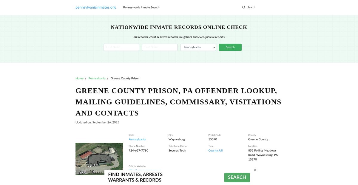 Preview of pennsylvaniainmates.org