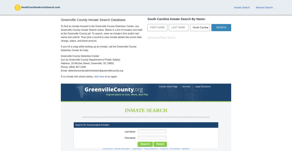 Preview of southcarolinaarrestsearch.com
