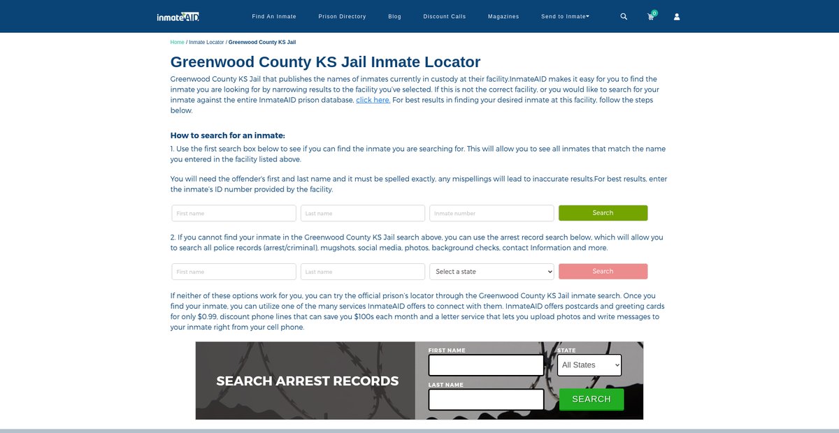 Preview of inmateaid.com