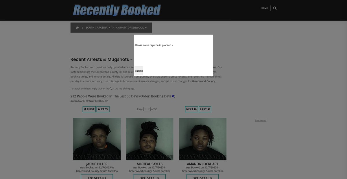 Preview of recentlybooked.com