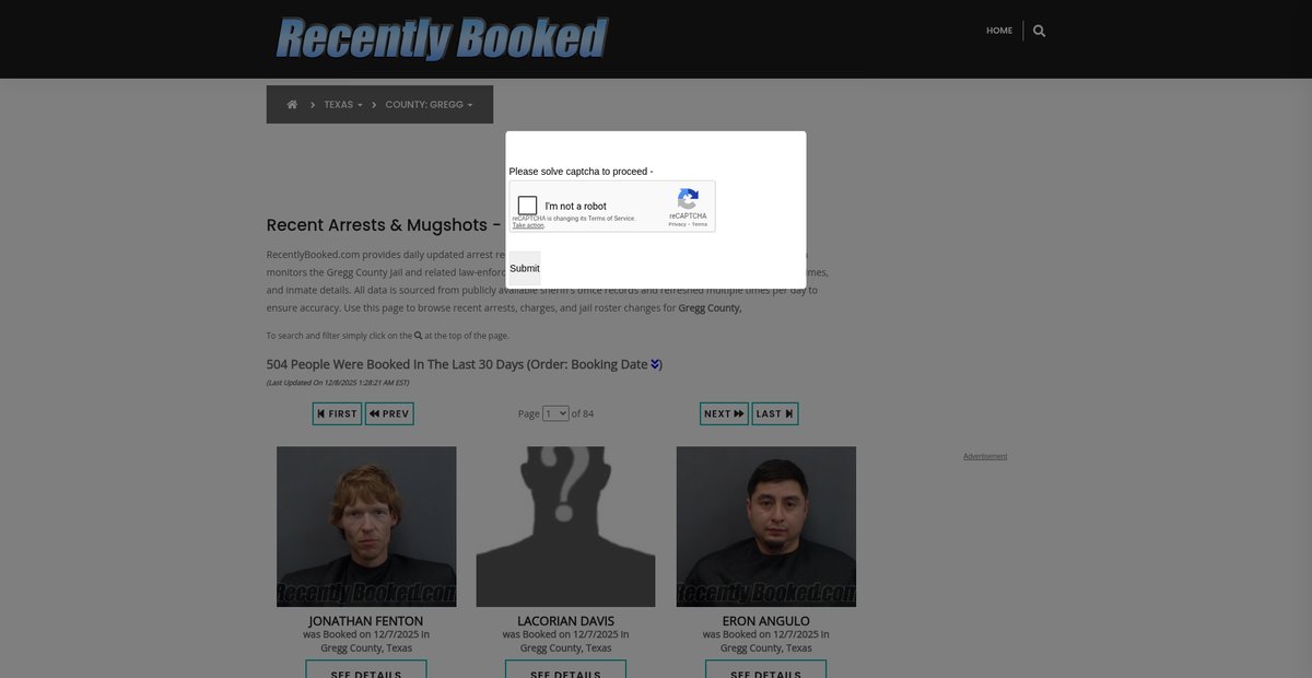 Preview of recentlybooked.com
