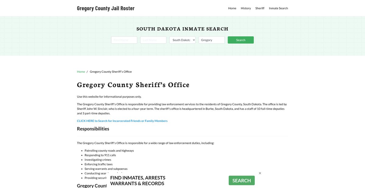 Preview of gregorycountyjail.org