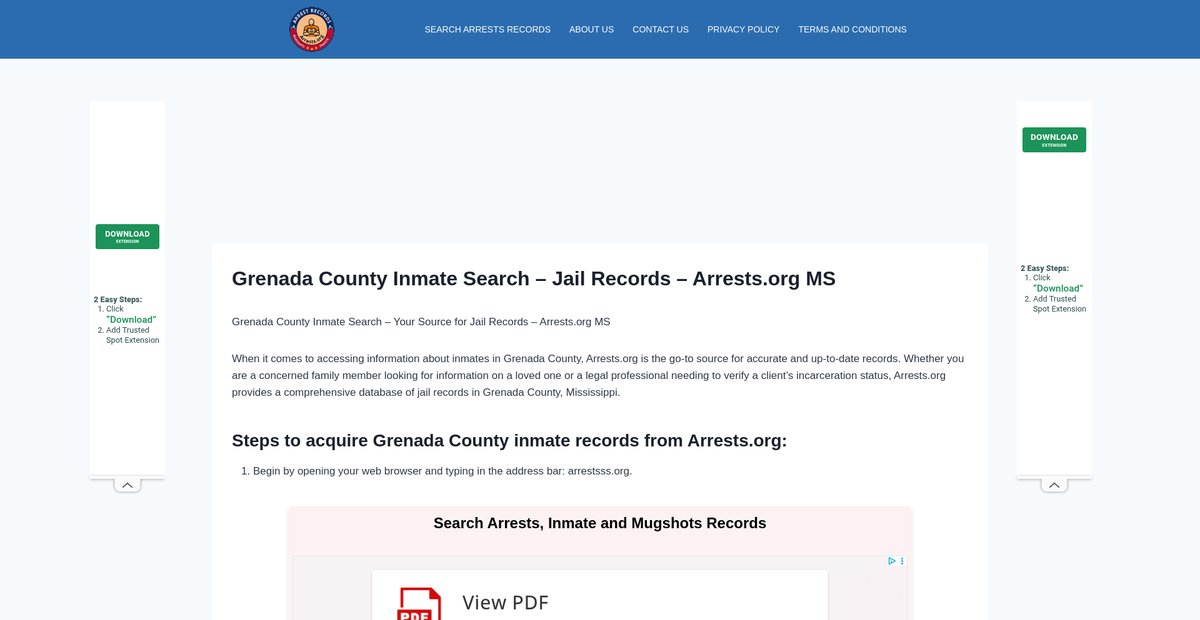 Preview of grenada-inmate-search.arrests-org.com